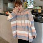 Striped Hooded Oversize Sweater