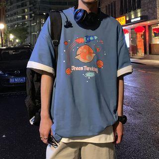 Planet Print Oversize Tee