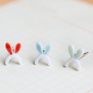 Ceramic Rabbit 925 Silver Ear Studs