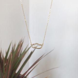 Cloud Rhinestone Pendant Sterling Silver Necklace L265 - Gold - One Size