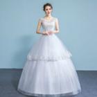 Embellished Lace Sleeveless Wedding Ball Gown