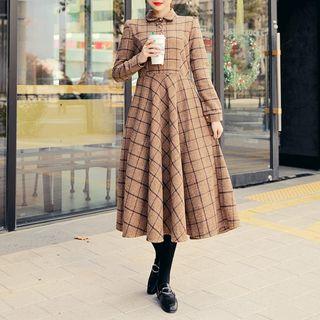 A-line Check Shirtdress
