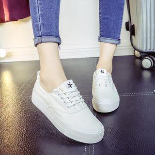 Lace-up Studded Sneakers