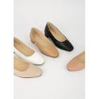 Square-toe Low Block-heel Pumps