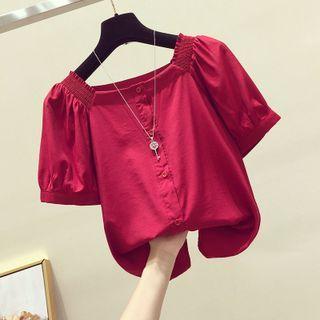 Cropped Puff-sleeve Top