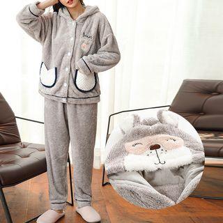 Loungewear Set: Long-sleeve Hooded Top + Pants