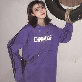 Striped Long-sleeve T-shirt Purple - One Size
