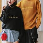 Couple Matching Turtleneck Letter Sweater