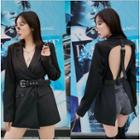 Double Breasted Open-back Blazer