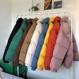 Stand-collar Padded Oversize Zip Jacket