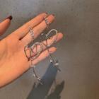 Hollow Heart Drop Earring 1 Pair - Silver - One Size