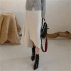 Asymmetric-hem A-line Maxi Skirt