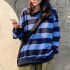 Striped Long Sleeve Pullover Stripe - One Size