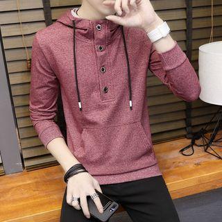 Plain Buttoned Hoodie