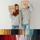 Colored Brushed-fleece Thick Hooded Pullover