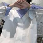 Mock Two-piece Color-block Long-sleeve Blouse