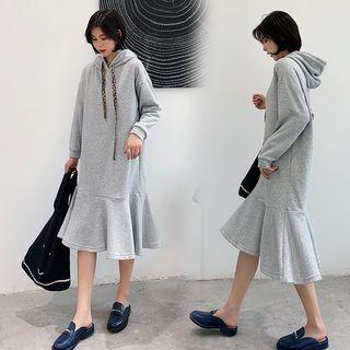 Ruffle Midi Hoodie Dress