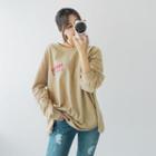 Lettering Cotton Oversized Pullover
