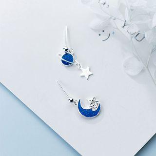 925 Sterling Silver Planet Earring 925 Silver - One Size