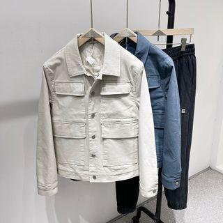 Plain Cargo Button-up Jacket