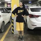 Set: Lettering Loose-fit T-shirt + Skirt