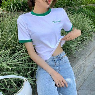 Panel Print Letter T-shirt