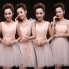 Bow Tulle Sleeveless Cocktail Dress