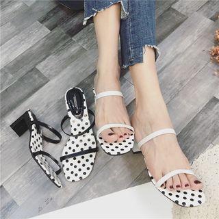 Polka Dot High Heel Slide Sandals