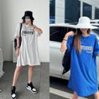 Letter Print Over-fit T-shirtdress