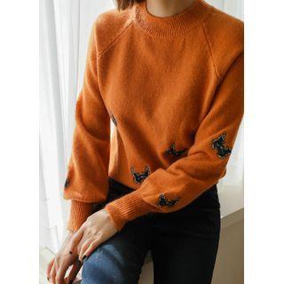 Butterfly-embroidered Sweater