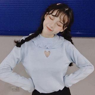 Cutout Heart Sweater