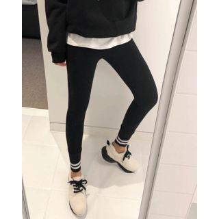 Contrast-trim Jogger Leggings Black - One Size