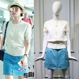 Flower Cardigan / A-line Skirt