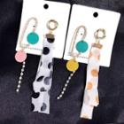 Non-matching Polka Dot Strap Dangle Earring