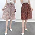 High-waist Loose Fit Floral Pleated Chiffon Shorts