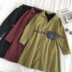 Mock Two-piece Corduroy Shirt Dress