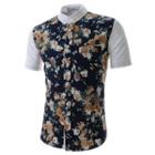 Short-sleeve Floral-print Shirt