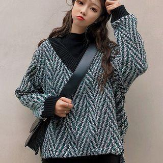 Herringbone Panel Sweatshirt