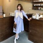 Tie-front Vest / Midi A-line Shirtdress