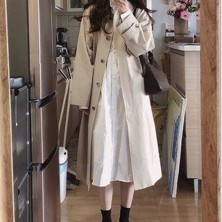 Single Breasted Trench Coat / Midi Shirt Dress