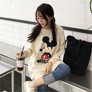 Mickey Mouse Print Long T-shirt