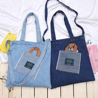 Tote Accent Denim Tote Bag
