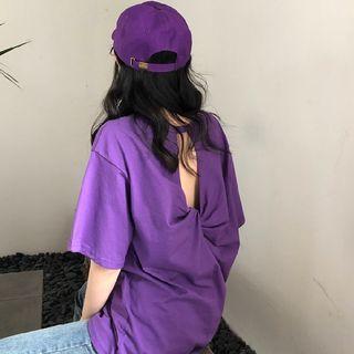 Elbow-sleeve Twisted Top