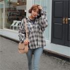 Boxy Dip-back Plaid Shirt