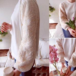 Textured-sleeve Sweatshirt