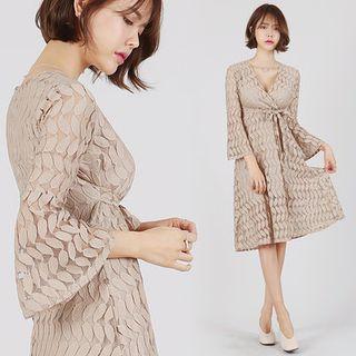 Bell-sleeve Lace Empire Dress