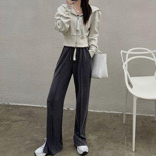 Plain Zipped Hoodie / Sweatpants / Set
