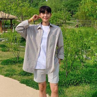 Round-hem Boxy Shirt