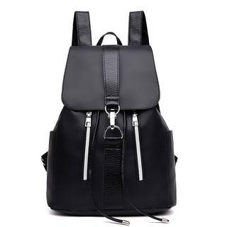 Zip Detail Lightweight Backpack Black - One Size