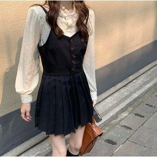 Mock-turtleneck Blouse / Wide Strap A-line Dress / Blazer